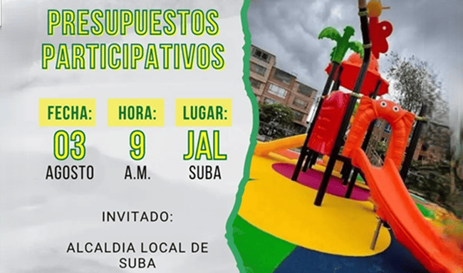 Este lunes, la JAL de Suba socializará la ejecución de los Presupuestos Participativos 2026