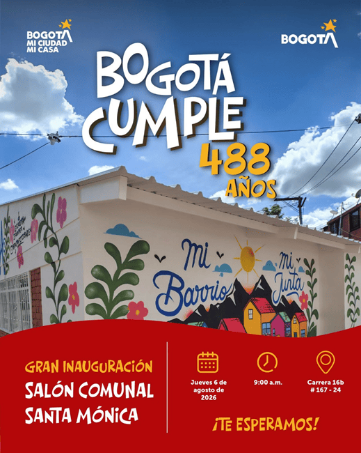 Santa Mónica estrenará nuevo Salón Comunal en el marco de los 488 años de Bogotá