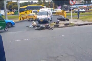 Siniestro vial en la Avenida Suba deja dos personas lesionadas
