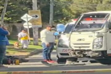 Siniestro vial en Suba dejó un motociclista lesionado y generó cierre de la vía
