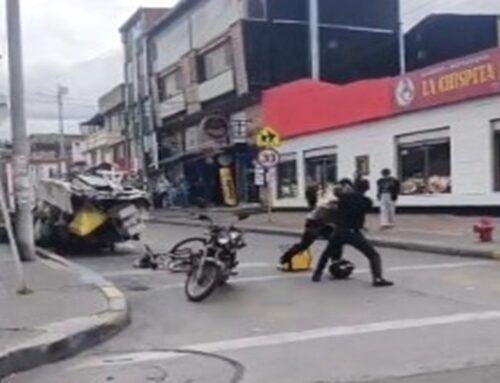 Intolerancia en la vía: motociclista y ciclista terminaron a golpes tras aparente choque en Usaquén