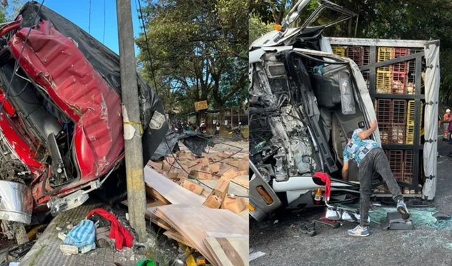 Tres heridos tras volcamiento de dos tractocamiones en vía Ibagué–Bogotá