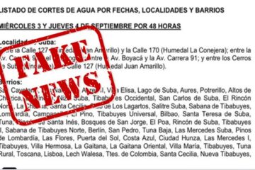¡Atención! Circula flyer falso sobre supuestos cortes de agua en Suba