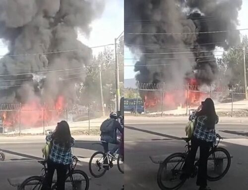 Voraz incendio consumió por completo un bus del SITP en Suba