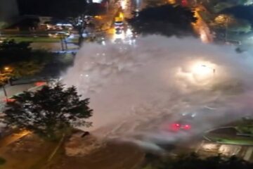 Vecinos de Usaquén amanecen sin agua por ruptura de tubería que inundó la carrera Séptima con calle 127 en Bogotá