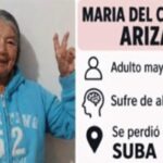 Buscan a María del Carmen Ariza, adulta mayor de 82 años desaparecida en Suba