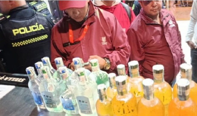Sellado sindicato en Tunjuelito por arma traumática y 29 botellas de licor adulterado