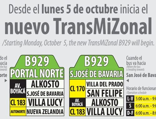 Nuevo TransMiZonal B929 comenzará a operar este lunes entre Portal Norte y San José de Bavaria