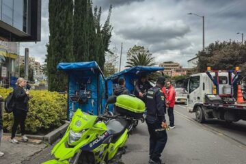 Operativo de control a tricimotores en Usaquén dejó ocho comparendos y un vehículo inmovilizado