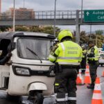 Operativo en la Autopista Norte con calle 106, en Usaquén, deja ocho comparendos y un tricimotor inmovilizado