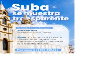 Alcaldía de Suba anuncia inversión de $900 millones para fortalecer 25 medios comunitarios