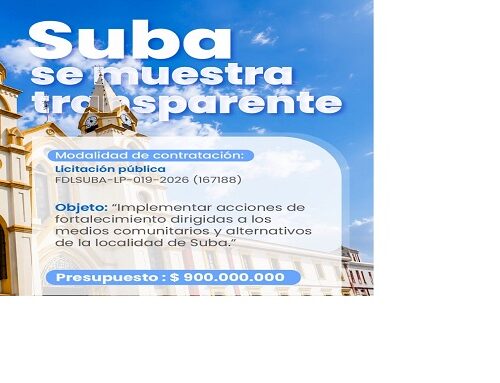 Alcaldía de Suba anuncia inversión de $900 millones para fortalecer 25 medios comunitarios