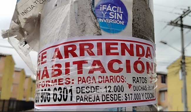 Preocupación en Suba por alquiler de habitaciones por horas y días